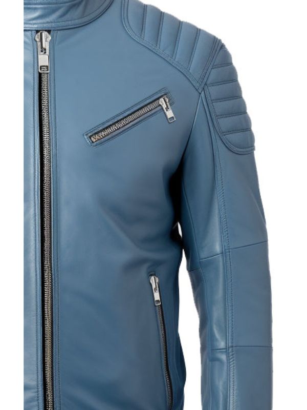 Men’s Oliver Blue Faux Leather Jacket