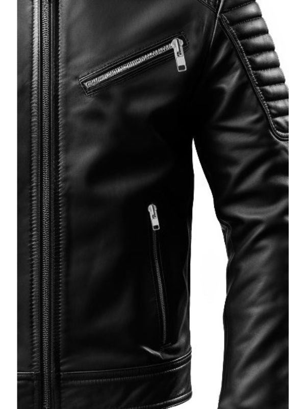 Black Men’s Slim Fit Genuine Leather Jacket