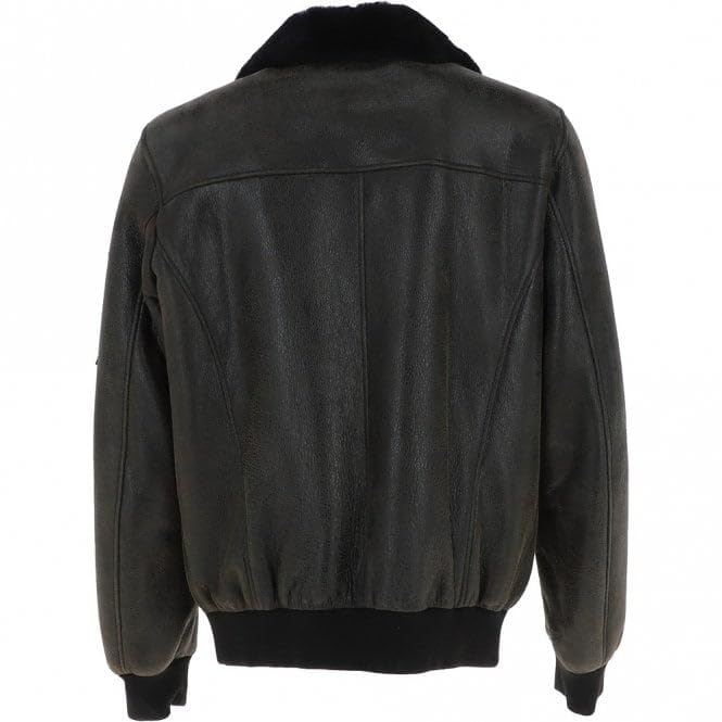 Men's Premium Leather Aviator Jacket with Detachable Collar