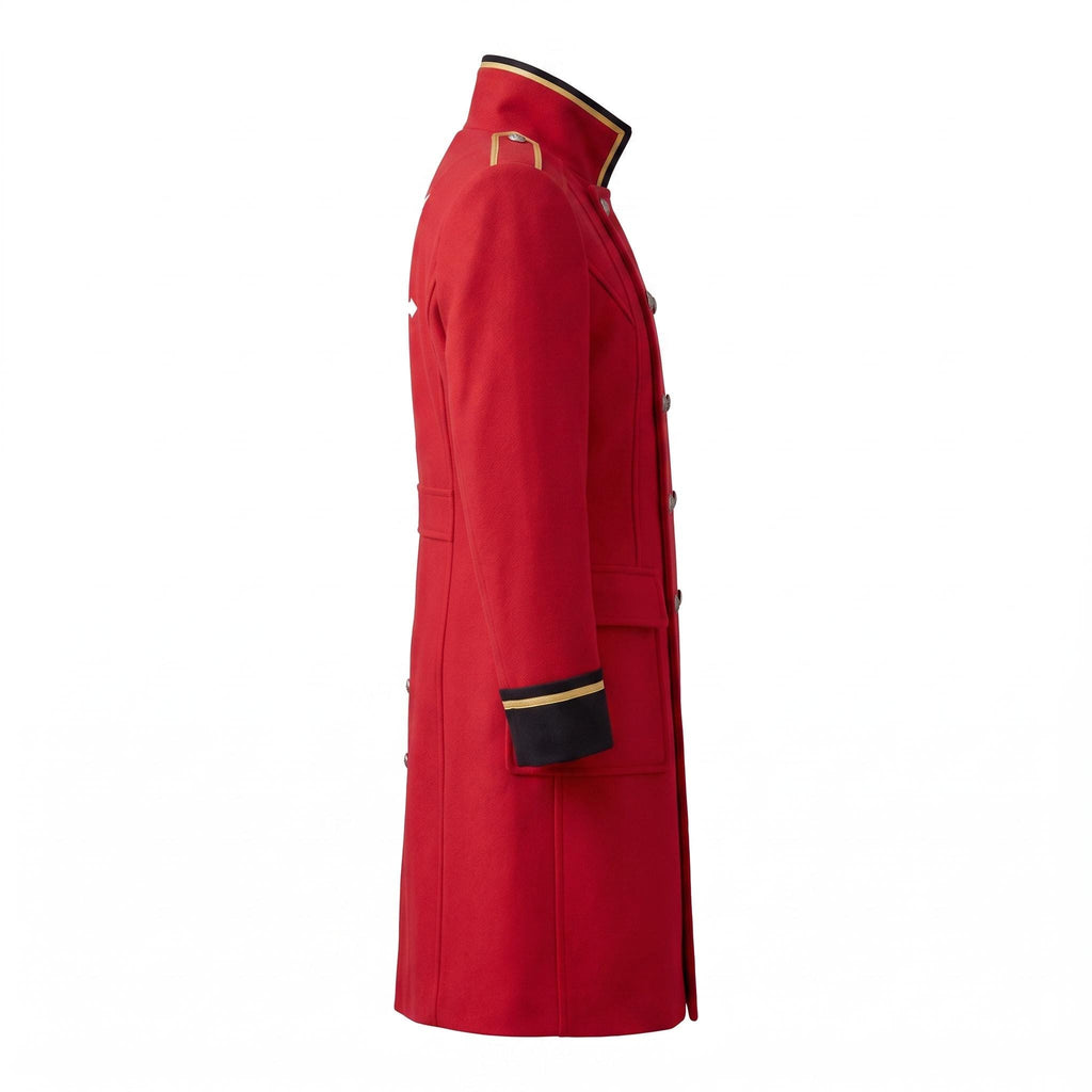 Men's Alchemist Edward Elric Inspired Red Wool Coat Anime Military Cosplay Overcoat Convention