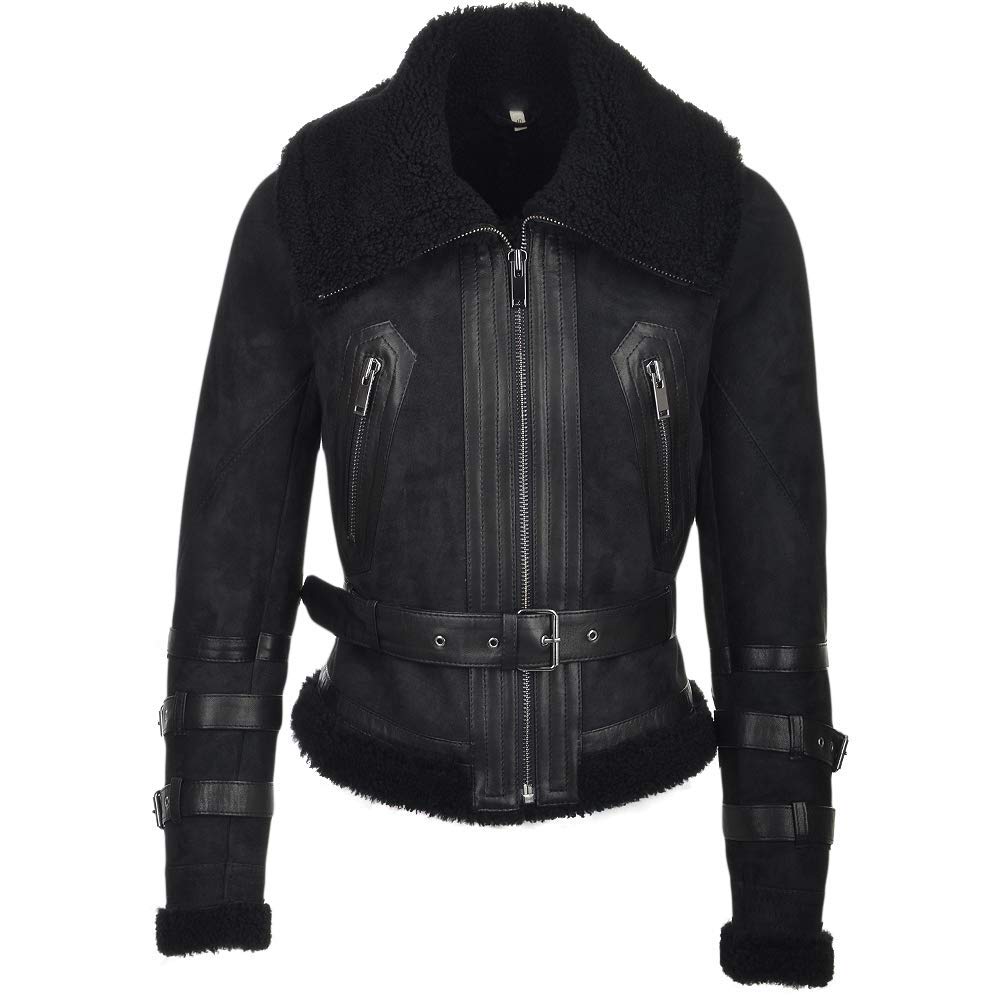 Women's Fitted Sheepskin Aviator Flying Jacket | Leather Slim fit Aviator pilot jacket