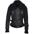 Women's Fitted Sheepskin Aviator Flying Jacket | Leather Slim fit Aviator pilot jacket
