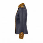 Navy Blue Leather Military Officer Jacket | Victorian Steampunk Gothic Blazer
