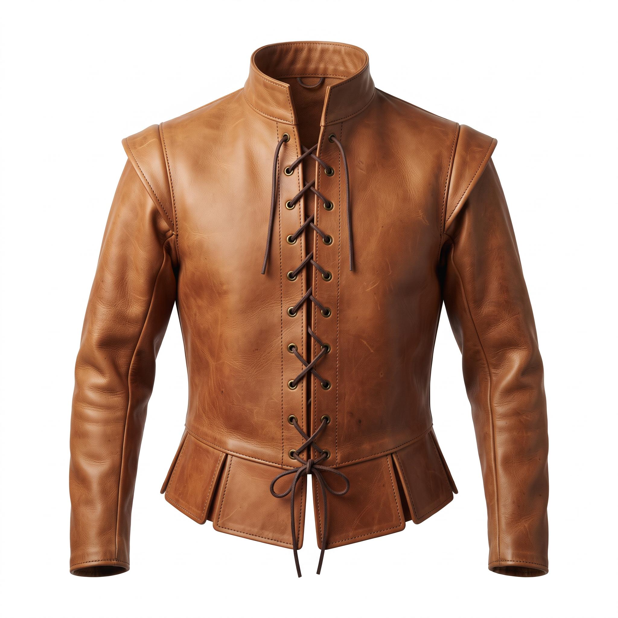 Women's Genuine Leather Doublet | Lace-Up Renaissance Corset Jacket, Fantasy LARP Armor