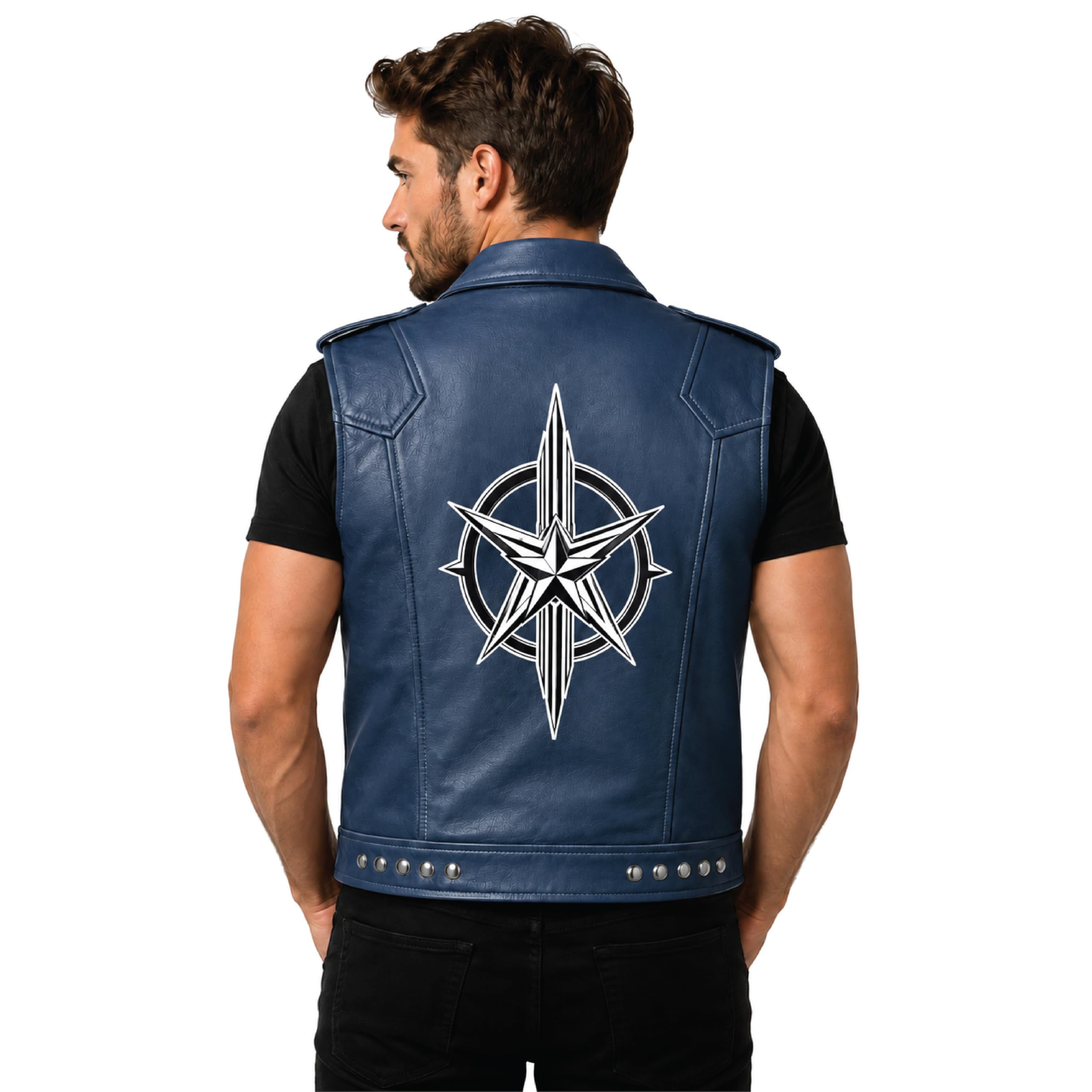Men's Handmade Cowhide Leather Vest | Classic Biker Vest | Gothic Rocker Sleeveless Jacket
