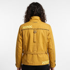 Women's Yellow Techwear Jacket Women, Cyberpunk Streetwear High-Collar Cotton Coat