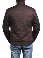 Men Stylish Cotton Jacket - Dark Brown