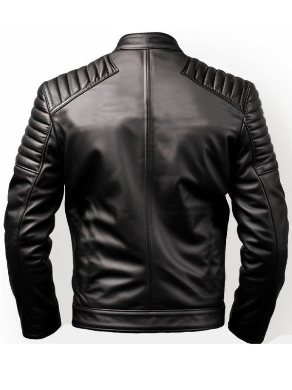 Men’s Harvey Black Moto Leather Jacket