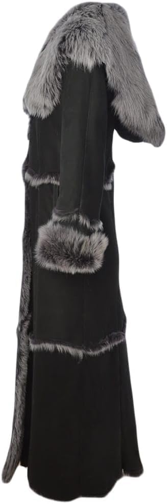 Timber AND Hide Women’s Sheepskin Long Suede Trench Coat | long trench coat for women | shearling trenchcoat | trench coat women
