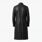 Men's Neo-Inspired Black Leather Duster Coat | Gothic Cyberpunk Trench Jacket