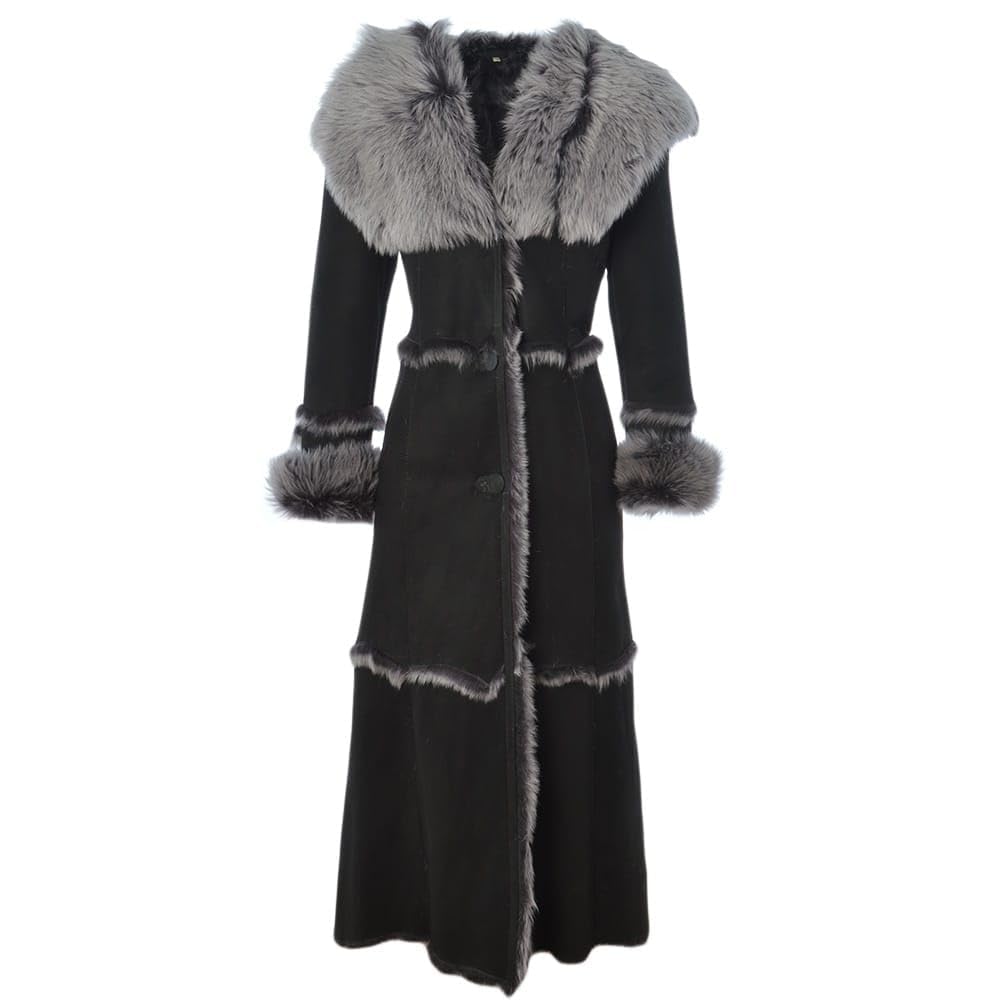 Women’s Sheepskin Long Suede Trench Coat