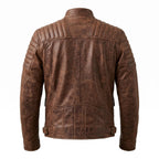 Men's Brown Distressed Leather Utility Jacket | Han Solo Inspired Biker Coat