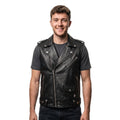 Men's Handmade Studded Black Leather Vest | Punk Rock Biker Jacket