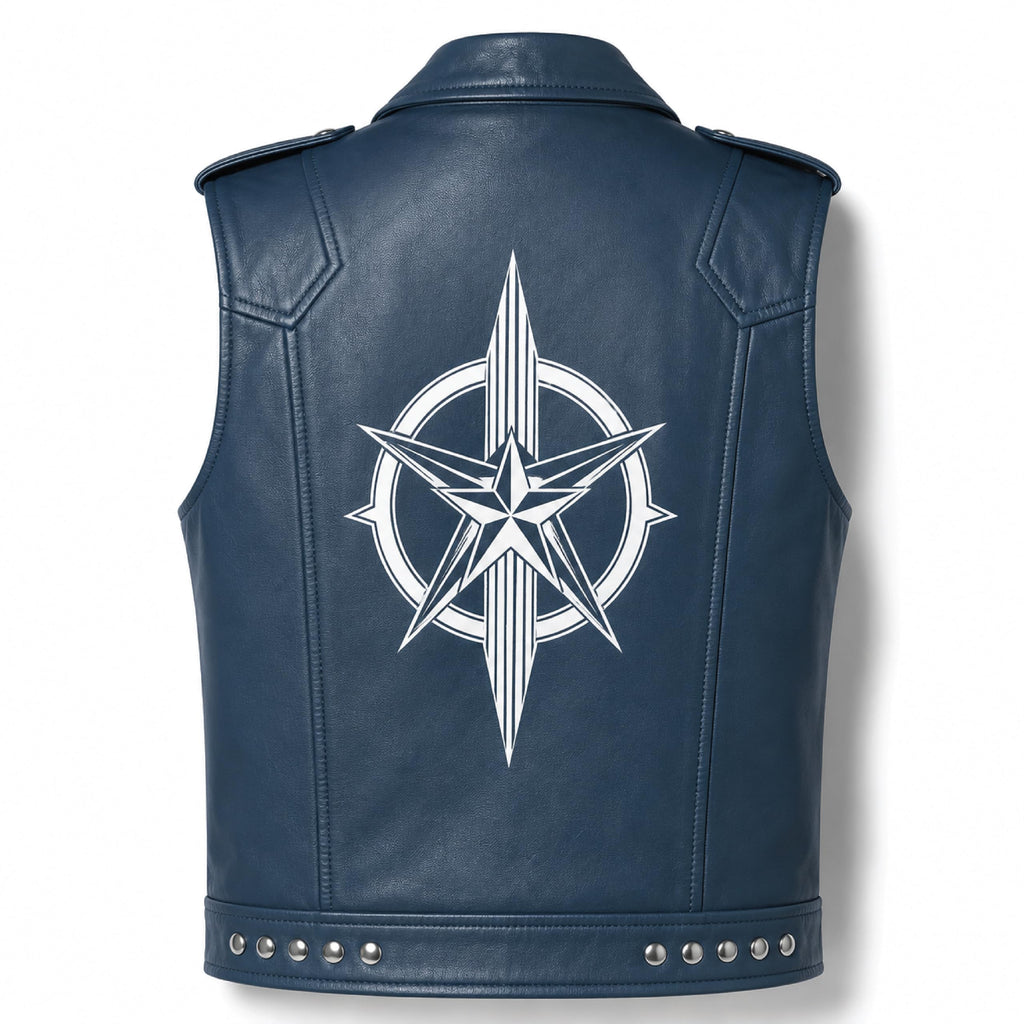 Men's Handmade Cowhide Leather Vest | Classic Biker Vest | Gothic Rocker Sleeveless Jacket