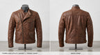 Men's Brown Distressed Leather Utility Jacket | Han Solo Inspired Biker Coat