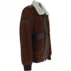 Men's Premium Leather Aviator Jacket with Detachable Collar