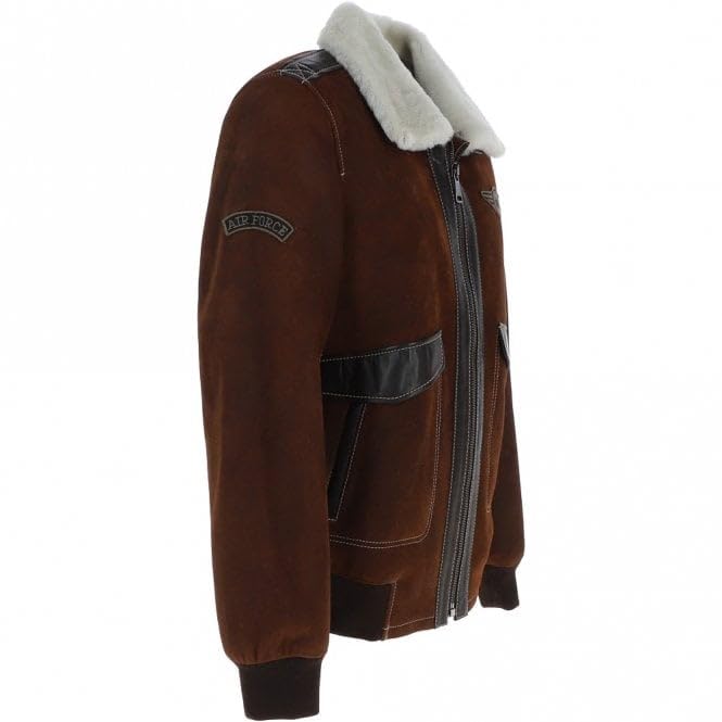 Men's Premium Leather Aviator Jacket with Detachable Collar