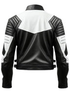 Men’s Faux Leather Black and White Leather Jacket