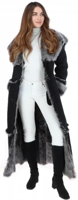 Timber AND Hide Women’s Sheepskin Long Suede Trench Coat | long trench coat for women | shearling trenchcoat | trench coat women