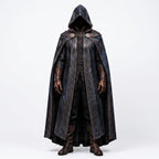 Men's Shadowed Ranger Leather Cloak | Medieval Hooded Cape, Fantasy LARP Costume