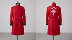 Men's Alchemist Edward Elric Inspired Red Wool Coat Anime Military Cosplay Overcoat Convention