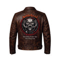 Men's motorcycle jacket with skull back | brown leather biker jacket | vintage moto style