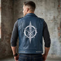 Handmade Cowhide Leather Vest | Classic Biker Vest | Gothic Rocker Sleeveless Jacket