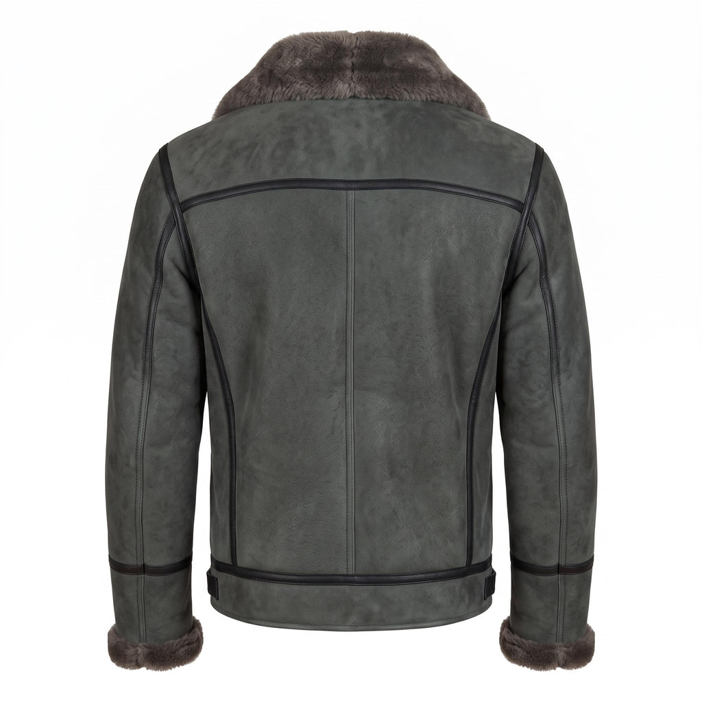 Men's Genuine Sheepskin B3 Bomber Jacket | Suede Shearling Aviator Coat