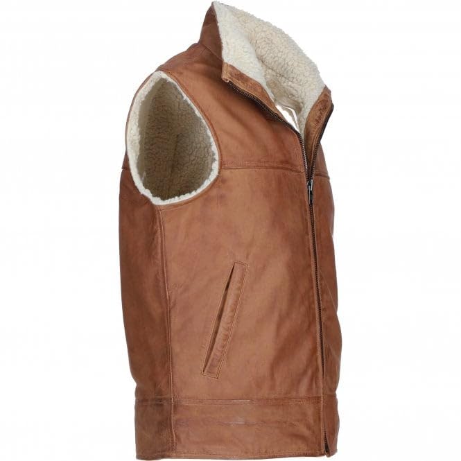 Men's Leather Waistcoat Brown ALPHA Vest