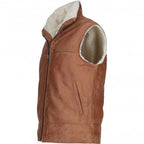 Men's Leather Waistcoat Brown ALPHA Vest