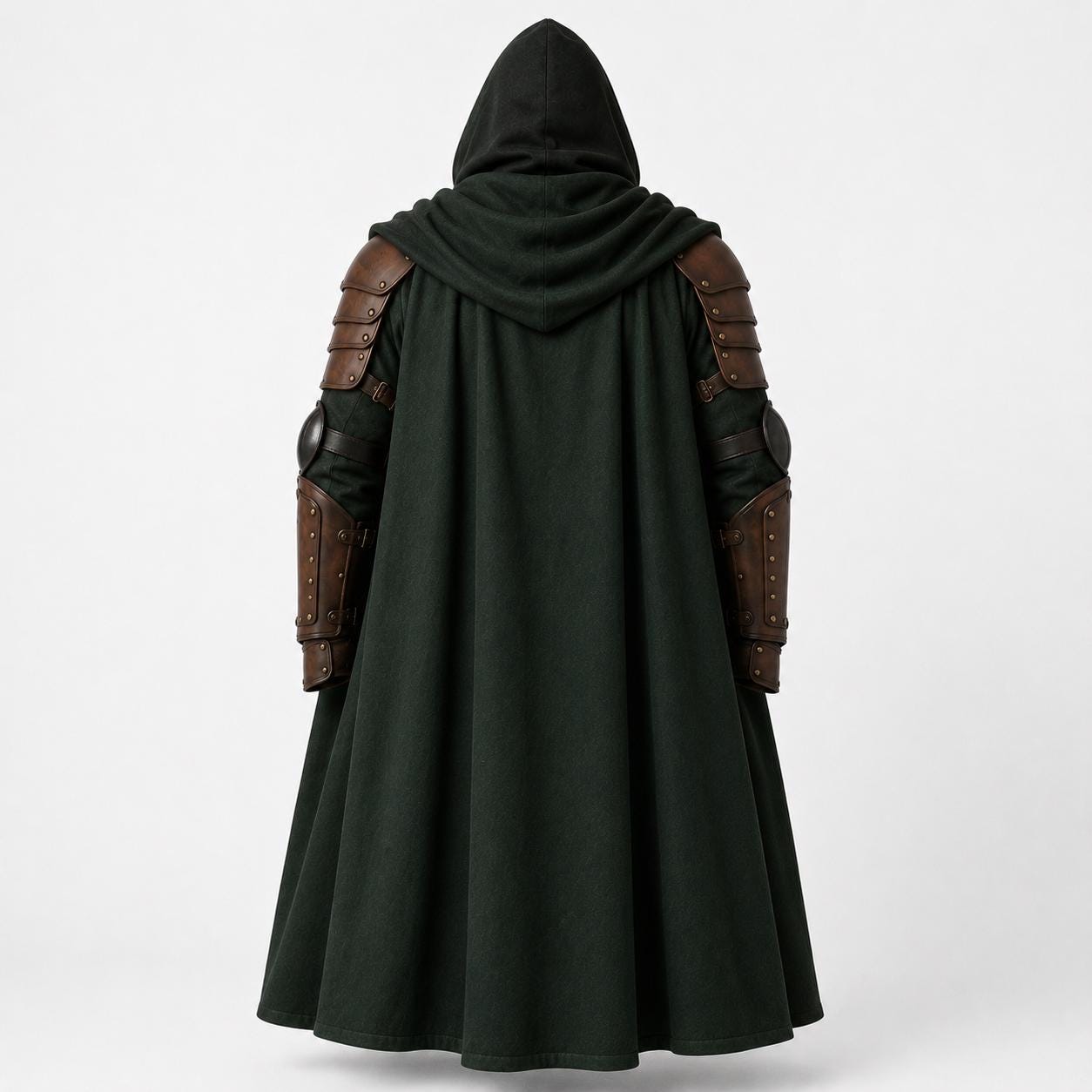 Doctor Doom Inspired Wool Cloak with Leather Armor Cosplay Costume Renaissance Outfit