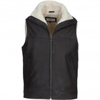 Men's Leather Waistcoat Brown ALPHA Vest