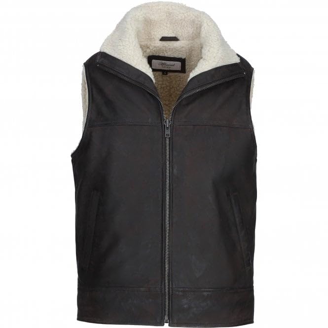 Men's Leather Waistcoat Brown ALPHA Vest