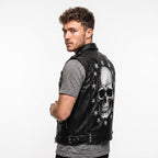 Men's Handmade Studded Black Leather Vest | Punk Rock Biker Jacket