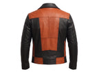 Men's Leather Biker Moto Jacket | Gothic Cross Design | Embroidered Patch jacket