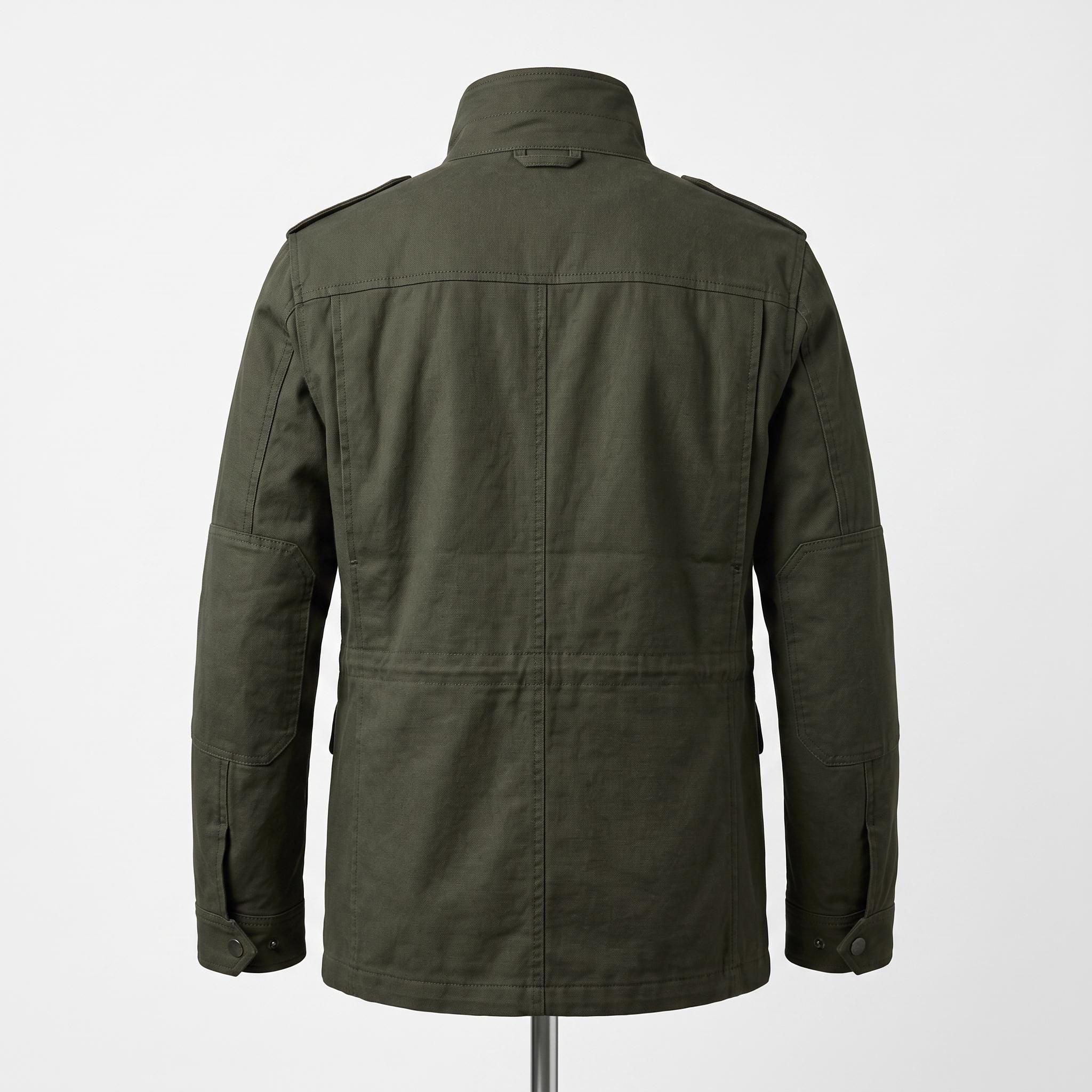Men's Leon Kennedy Green Cotton Utility Coat | Military Style Men's Field Jacket (Cosplay)