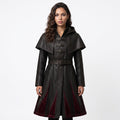 Women's Genuine Leather Hooded Cloak: Medieval Gothic Renaissance Fantasy Cape