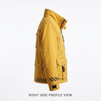 Women's Yellow Techwear Jacket Women, Cyberpunk Streetwear High-Collar Cotton Coat