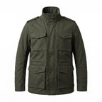 Men's Leon Kennedy Green Cotton Utility Coat | Military Style Men's Field Jacket (Cosplay)