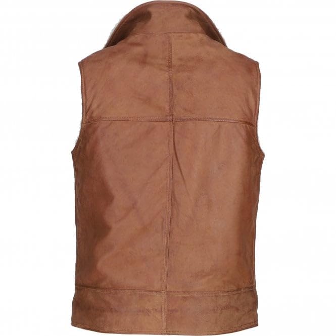 Men's Leather Waistcoat Brown ALPHA Vest