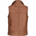 Men's Leather Waistcoat Brown ALPHA Vest