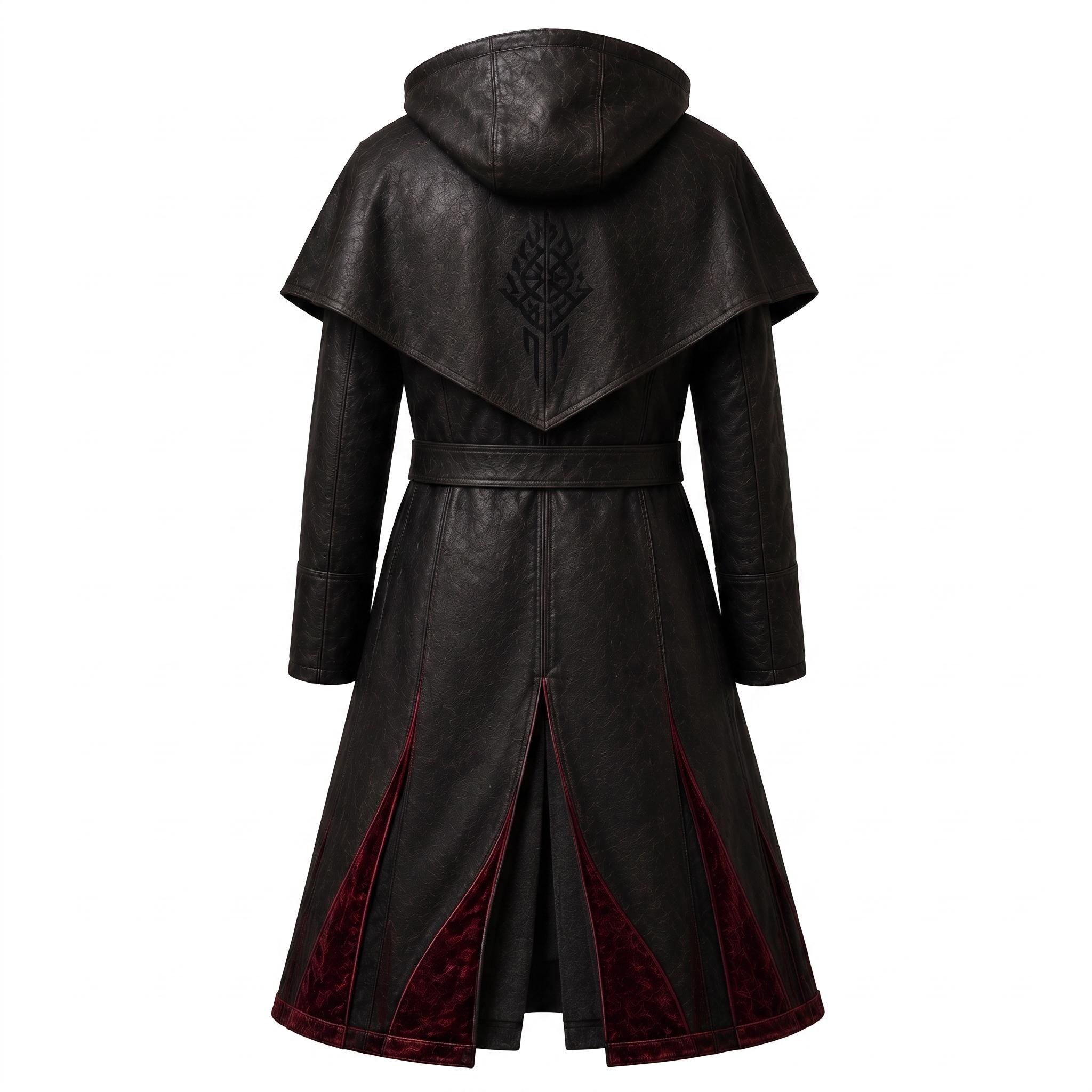 Women's Genuine Leather Hooded Cloak: Medieval Gothic Renaissance Fantasy Cape