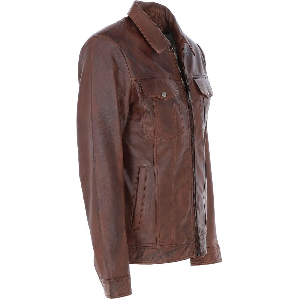 Men's Vintage Leather Bomber Jacket