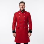 Men's Alchemist Edward Elric Inspired Red Wool Coat Anime Military Cosplay Overcoat Convention
