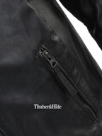 Men's Leather Club Biker Jacket Black