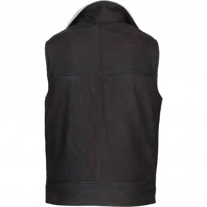Men's Leather Waistcoat Brown ALPHA Vest