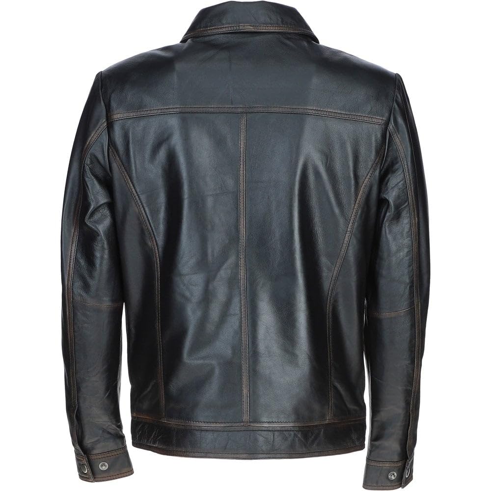 Men's Vintage Leather Bomber Jacket