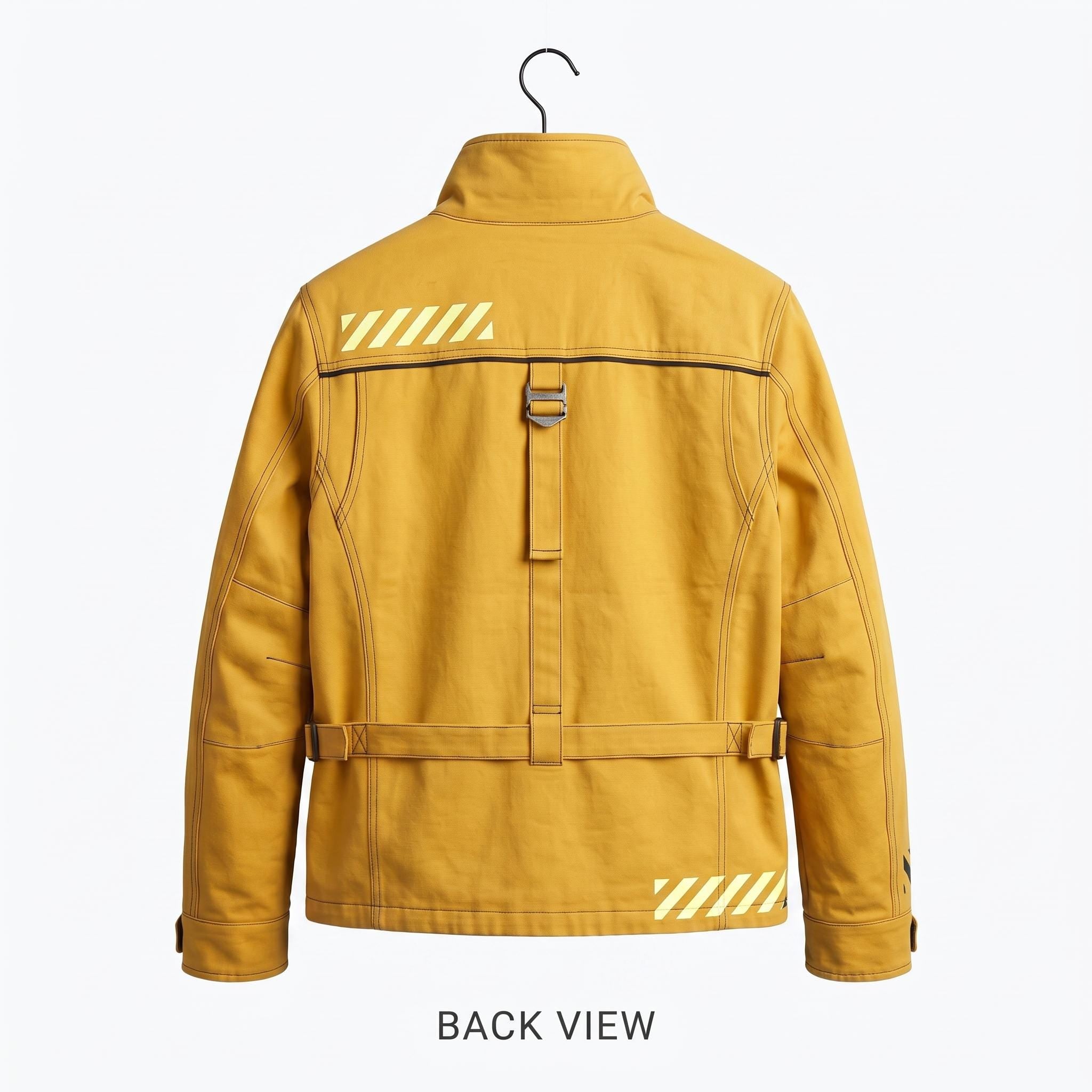 Women's Yellow Techwear Jacket Women, Cyberpunk Streetwear High-Collar Cotton Coat