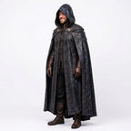 Men's Shadowed Ranger Leather Cloak | Medieval Hooded Cape, Fantasy LARP Costume