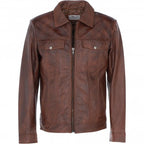 Men's Vintage Leather Bomber Jacket